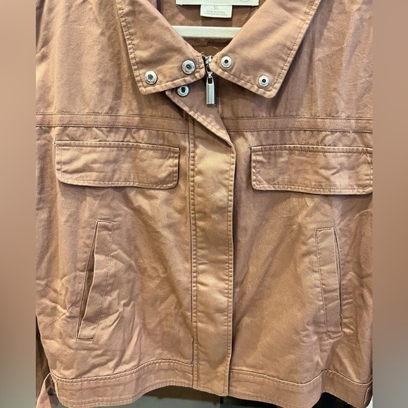 NEW TREASURE & BOND Collared Lightweight Utility jacket in Coral mauve- sz XL - Picture 2 of 5
